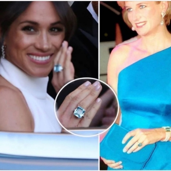 Markle Inspired Vibrant Blue Crystal Princess Ring - Picture 3 of 15